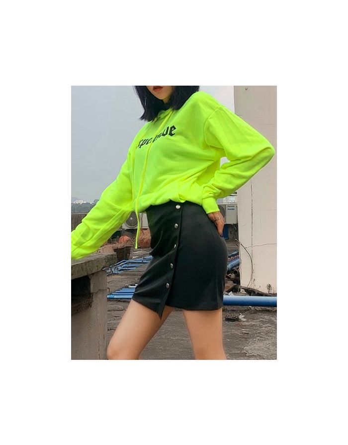 Casual Fall Spring Hooded Letter Printed Sweatshirts With Pockets